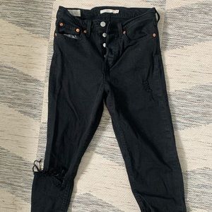 Black levi ripped jeans